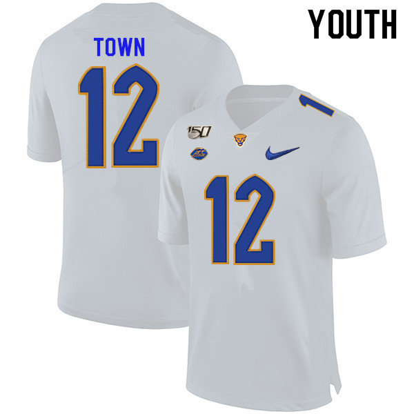 2019 Youth #12 Ricky Town Pitt Panthers College Football Jerseys Sale-White